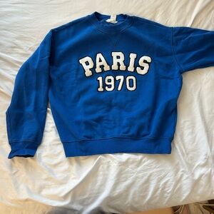 H&M Blue Paris 1970 Crewneck Sweater